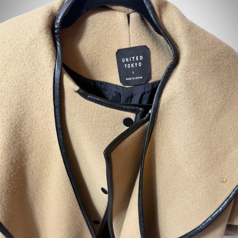 United Tokyo Scope Layered Cape Piping Coat in Camel alternate view