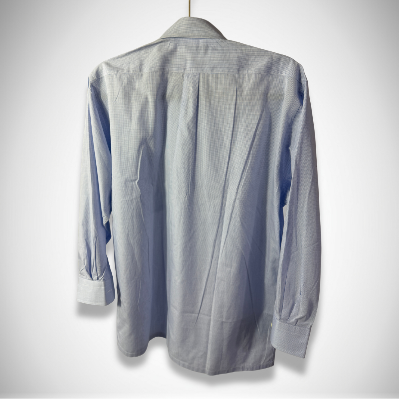 Christian Dior Vintage Monsieur Long-Sleeve Fine Stripe Dress Shirt in Light Blue thumbnail