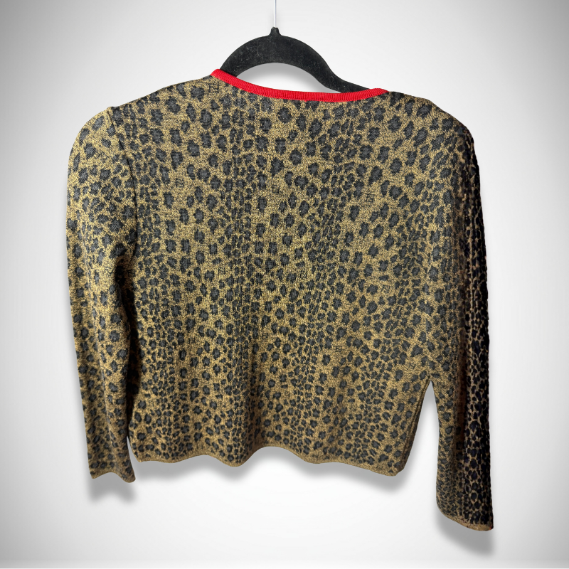 Fendi Vintage Maglia Leopard Metallic Knit Twin Set Cardigan & Shell Top thumbnail