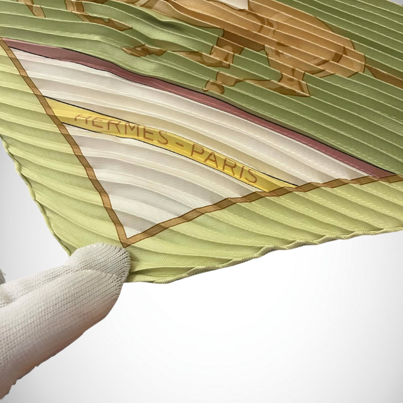 Hermès Carré Plissé "La Promenade de Longchamps" Silk Scarf alternate view