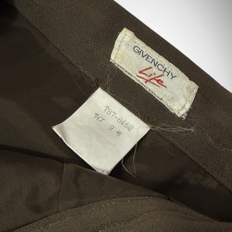 Givenchy Vintage Givenchy Life Collarless Crop Jacket & Skirt Suit Set in Brown thumbnail