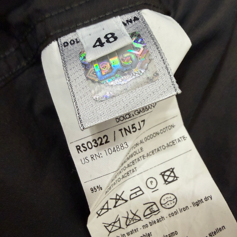 D&G Dolce & Gabbana Vintage Slim-Fit Ruched Placket Dress Shirt in Dark Grey thumbnail
