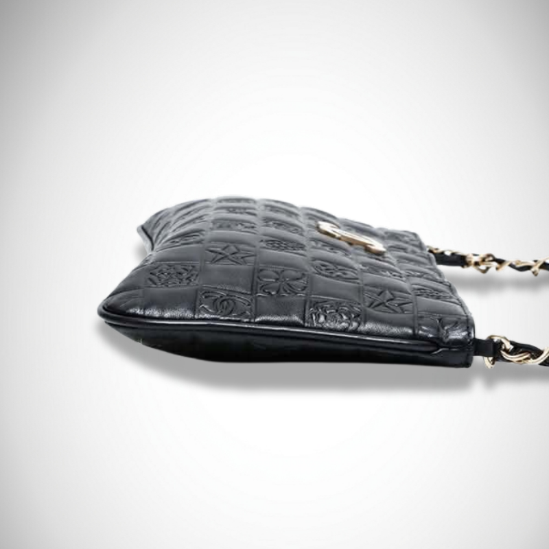 Chanel Rare Archival No. 8 (2003 - 2004) Lambskin Icon Motif Chain Shoulder Bag alternate view