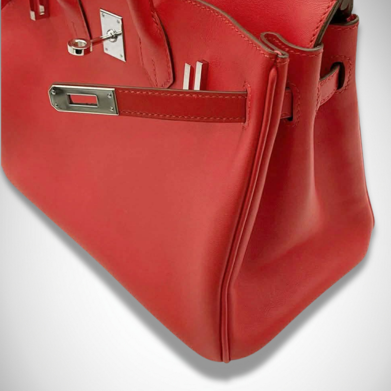 Hermès Birkin Retourne Rouge de Cœur Swift Leather Palladium Hardware alternate view