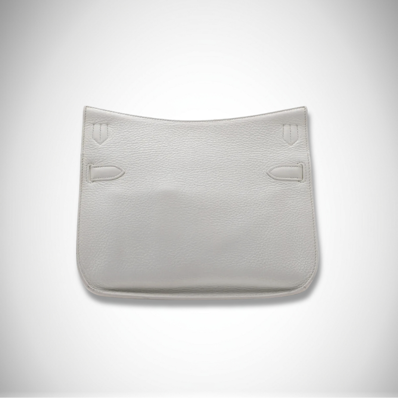 Hermès Jypsière 28 White Taurillon Clemence Leather Palladium Hardware thumbnail