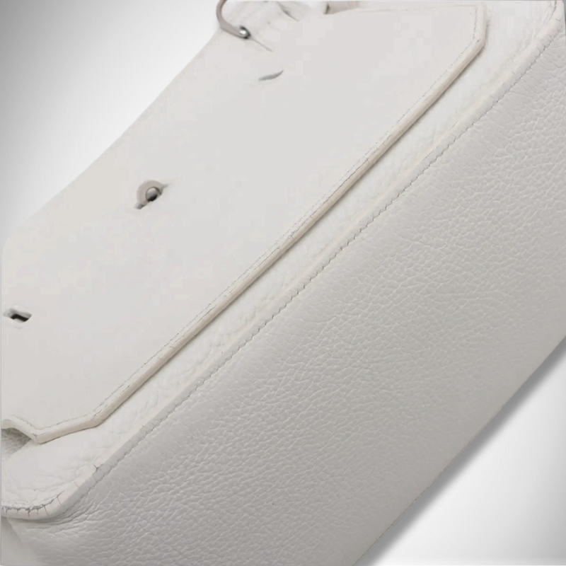Hermès Jypsière 28 White Taurillon Clemence Leather Palladium Hardware thumbnail