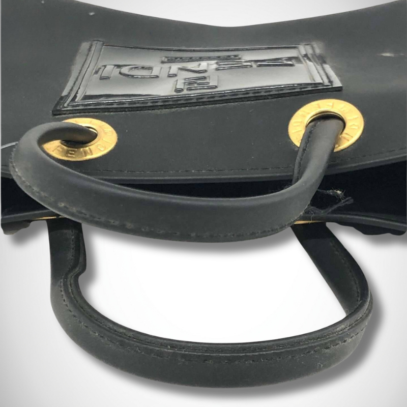 Fendi Fazzuolo logo vinyl patent leather mini tote bag thumbnail