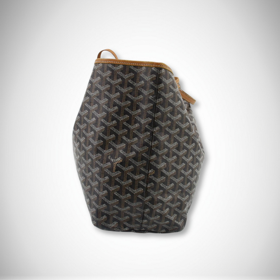 Goyard Rare Saint Louis PM Tote Bag Black/Tan with Pouch thumbnail