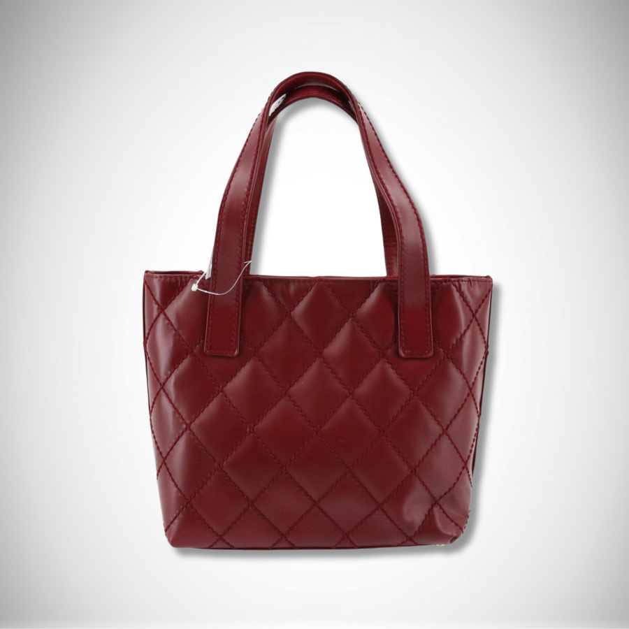 Chanel Vintage Wild Stitch Coco Mark Tote Bag in Red/Burgundy alternate view