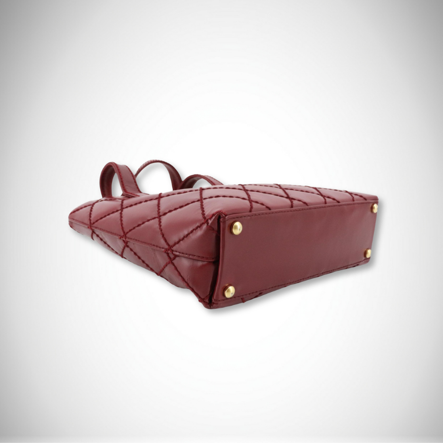 Chanel Vintage Wild Stitch Coco Mark Tote Bag in Red/Burgundy thumbnail