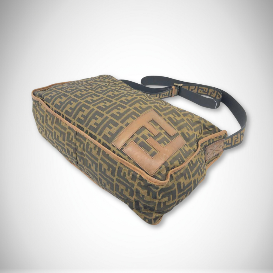 Fendi Zucca FF Canvas Messenger Bag Tobacco Brown/Black thumbnail