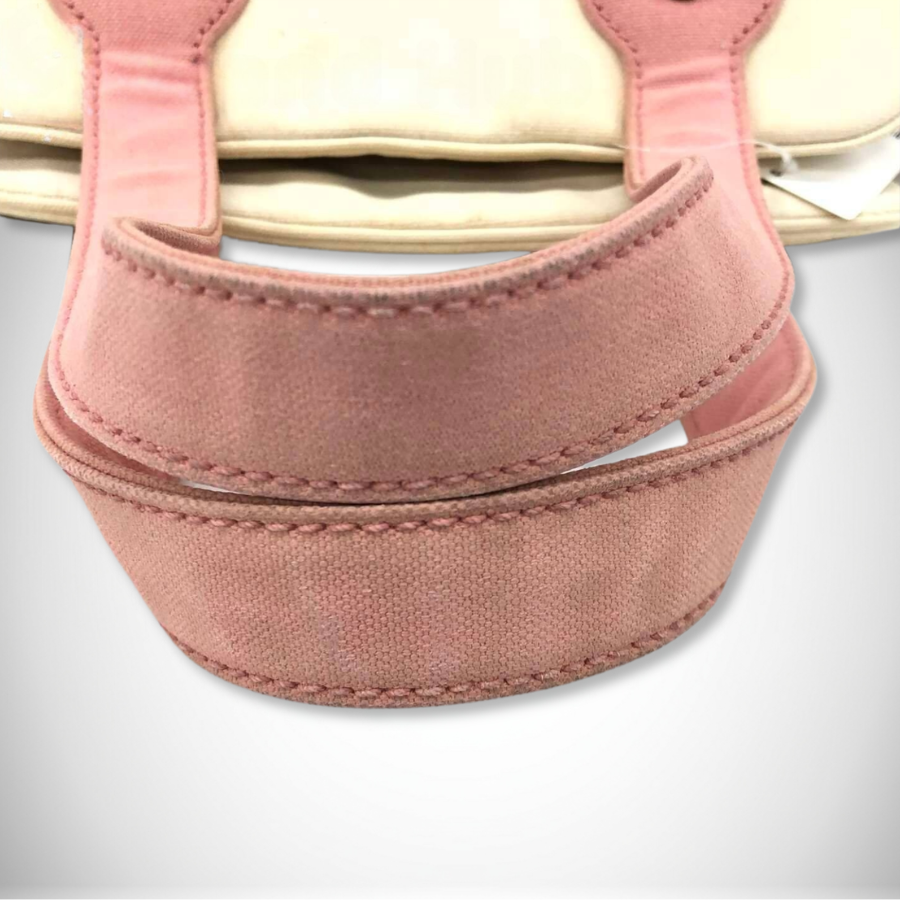 Chanel Canvas Marshmallow Coco Mark Tote Bag Soft Pink/White thumbnail