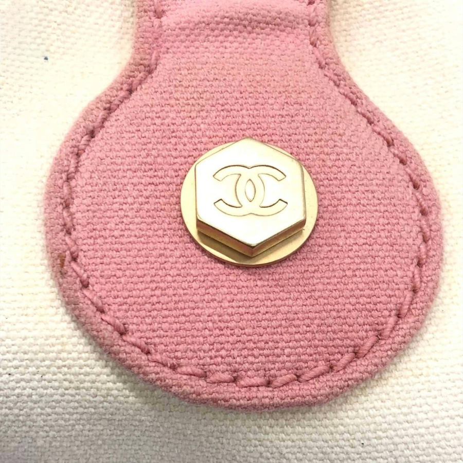 Chanel Canvas Marshmallow Coco Mark Tote Bag Soft Pink/White thumbnail