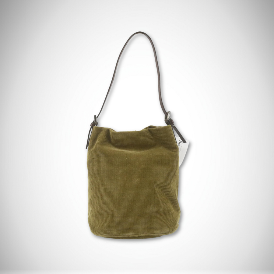 Fendi Vintage Archival Corduroy Olive Green Shoulder Bag alternate view