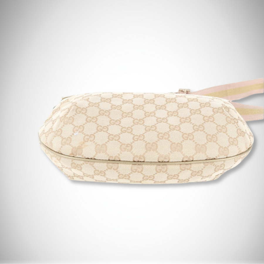 Gucci Vintage Archival GG Canvas Sherry Line Shoulder Bag Pink/Beige thumbnail
