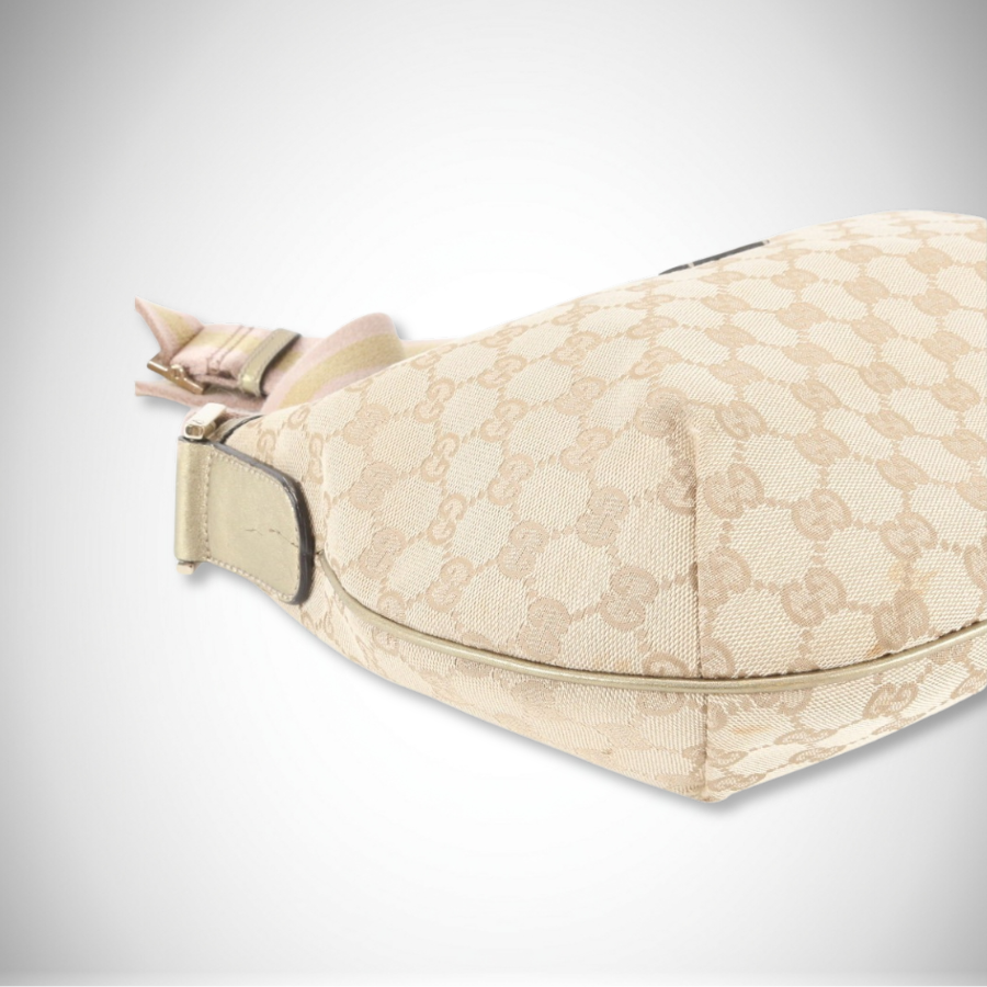 Gucci Vintage Archival GG Canvas Sherry Line Shoulder Bag Pink/Beige thumbnail