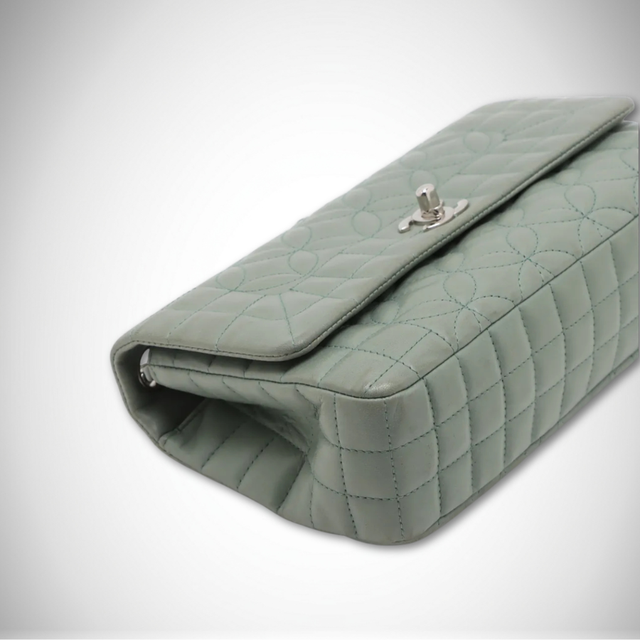 Chanel Lambskin Quilted Lady Graphic Flap Bag in Sage Green thumbnail