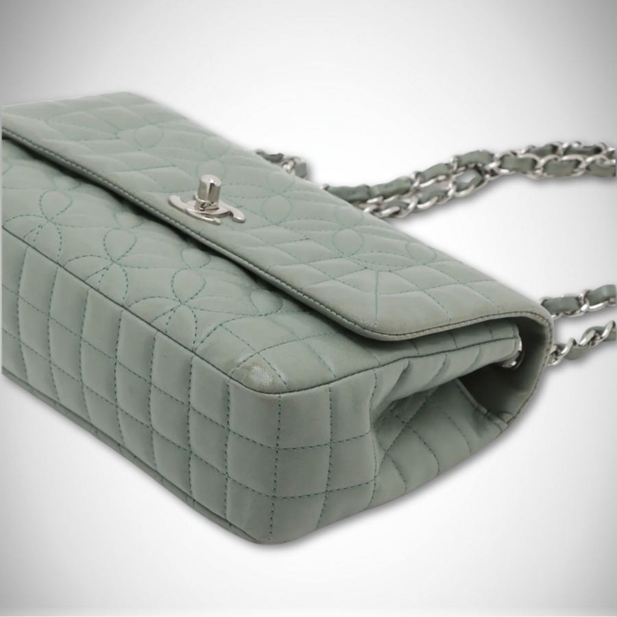 Chanel Lambskin Quilted Lady Graphic Flap Bag in Sage Green thumbnail