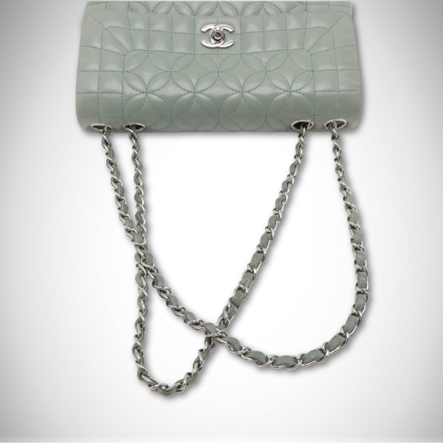 Chanel Lambskin Quilted Lady Graphic Flap Bag in Sage Green thumbnail