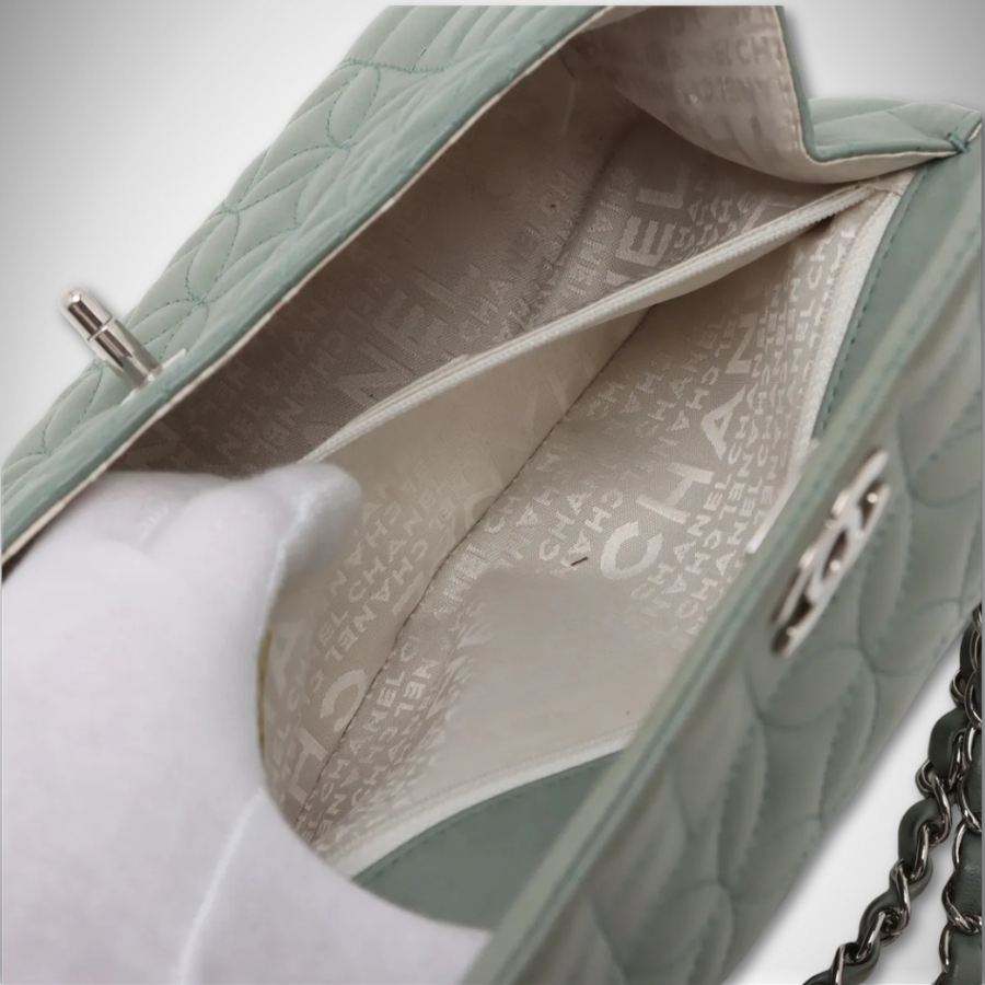 Chanel Lambskin Quilted Lady Graphic Flap Bag in Sage Green thumbnail