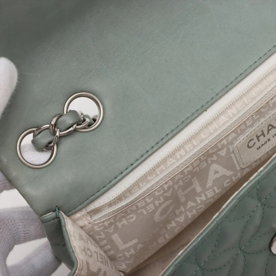Chanel Lambskin Quilted Lady Graphic Flap Bag in Sage Green thumbnail
