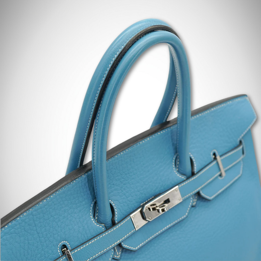 Hermès Birkin 35 Blue Jean Taurillon Clemence Palladium Hardware PHW ◻G (2003) thumbnail