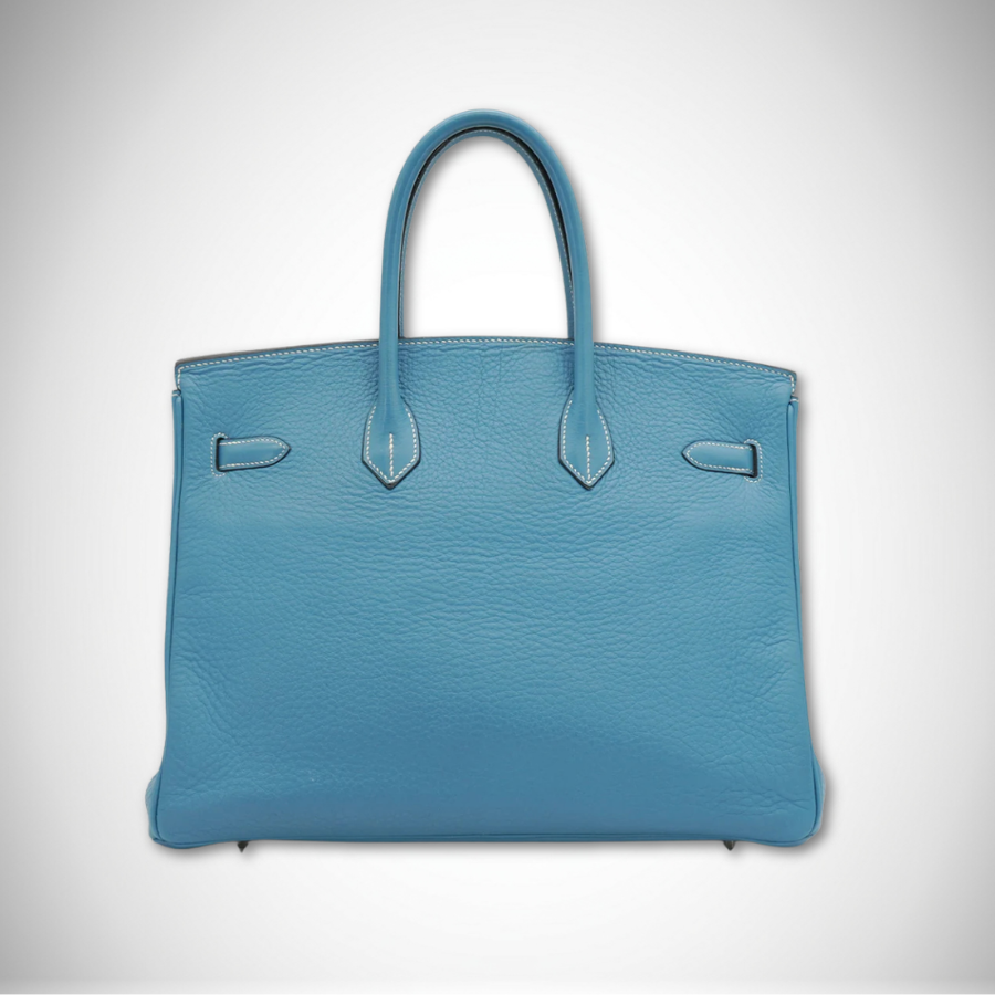 Hermès Birkin 35 Blue Jean Taurillon Clemence Palladium Hardware PHW ◻G (2003) thumbnail