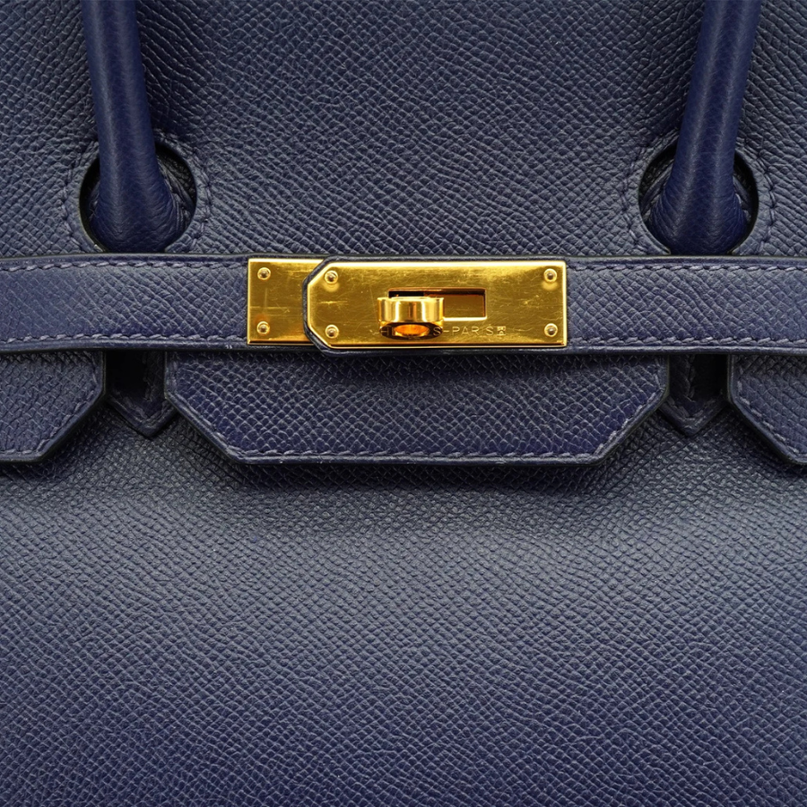 Hermès Birkin 35 Blue Saphir Veau Epsom Leather Gold Hardware GHW X Stamp (2016) alternate view