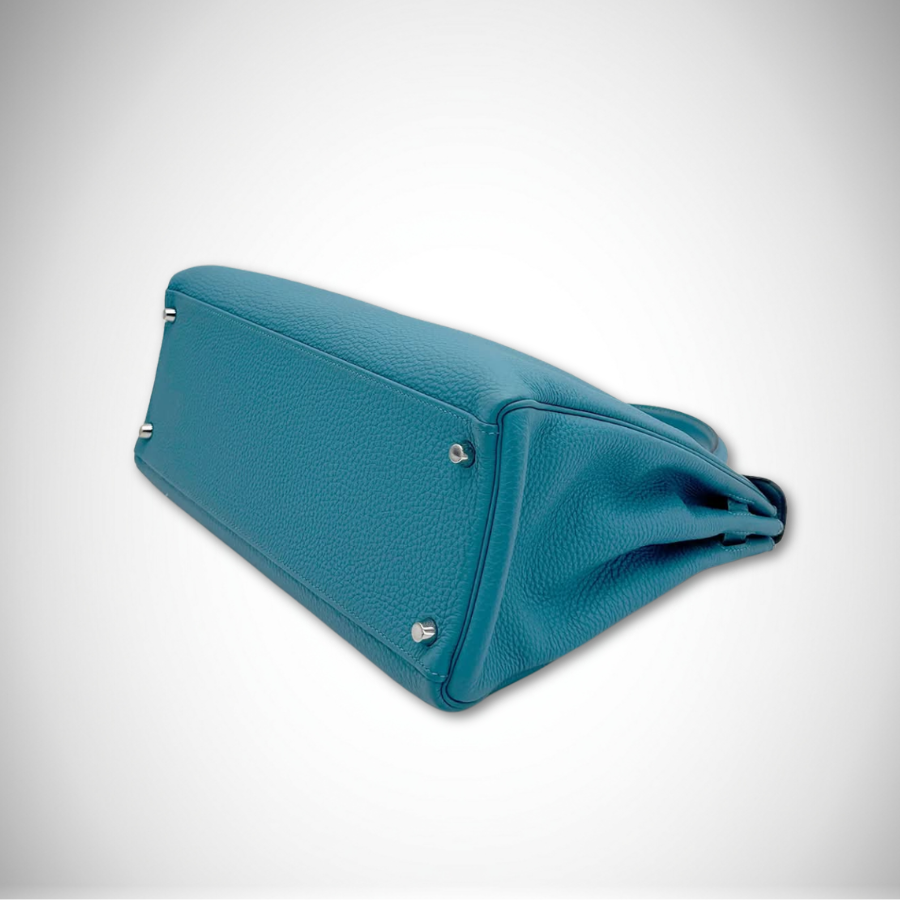 Hermès Kelly 35 Retourne in Turquoise Togo Leather Palladium Hardware Square R stamp (2014) thumbnail