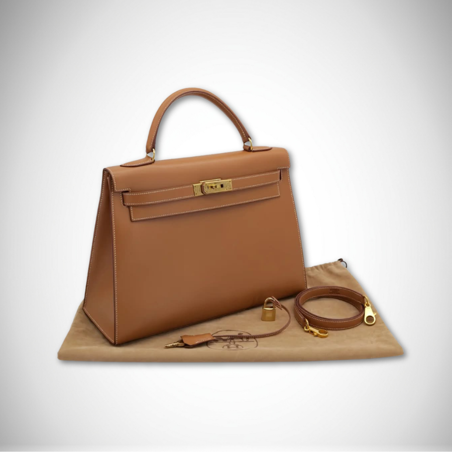Hermès Kelly 32 Sellier in Natural Veau Chamonix Leather Gold Hardware Circle Z stamp (1996) alternate view