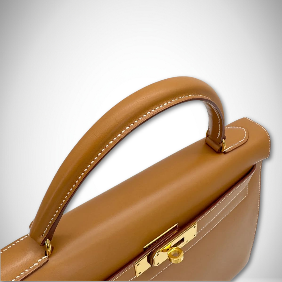 Hermès Kelly 32 Sellier in Natural Veau Chamonix Leather Gold Hardware Circle Z stamp (1996) thumbnail
