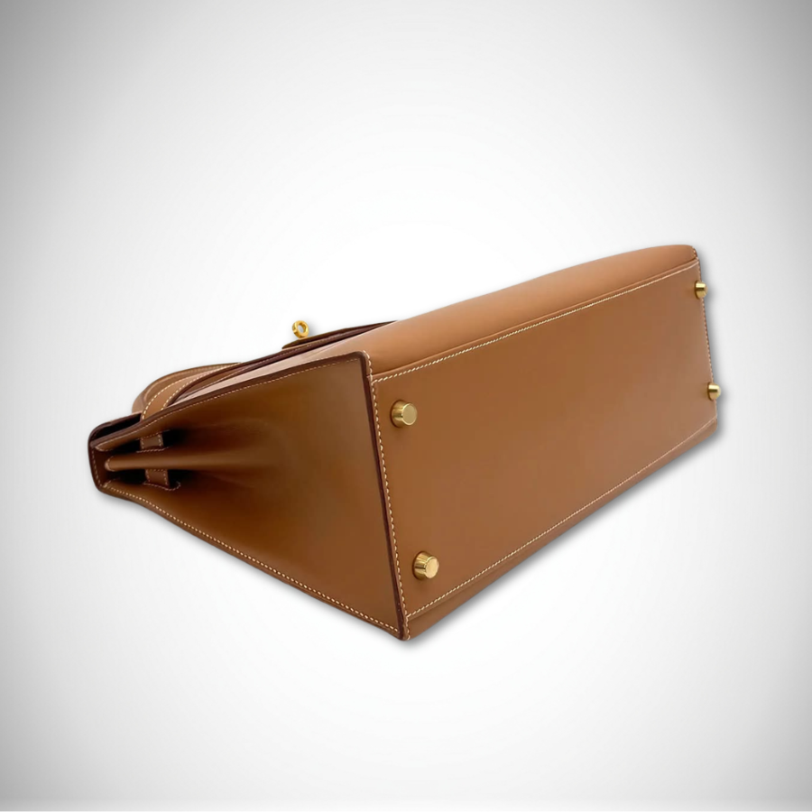 Hermès Kelly 32 Sellier in Natural Veau Chamonix Leather Gold Hardware Circle Z stamp (1996) thumbnail