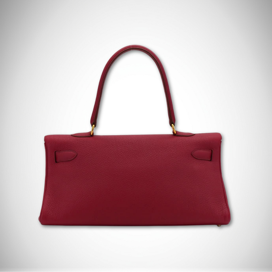 Hermès Shoulder Kelly 42 in Rubis Taurillon Clemence Leather Gold Hardware Square O stamp (2011) thumbnail