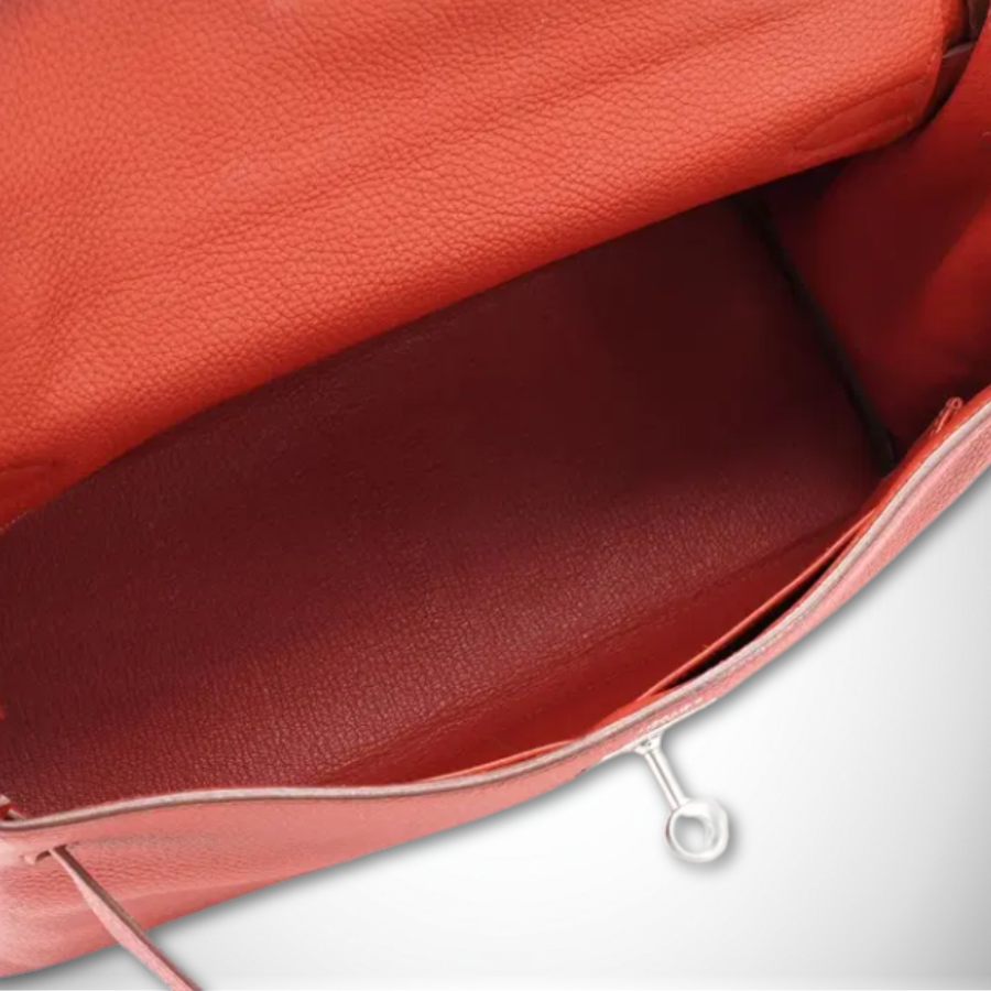Hermès Kelly 32 Retourne Rouge Garance Togo Palladium Hardware Square Q (2013) thumbnail