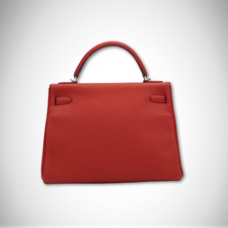 Hermès Kelly 32 Retourne Rouge Garance Togo Palladium Hardware Square Q (2013) thumbnail