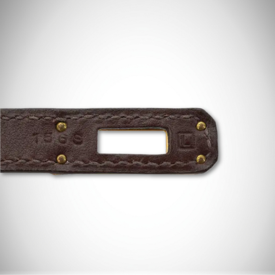 Hermès Kelly Pochette Sellier Havane Evergrain Palladium Hardware Square J (2006) thumbnail