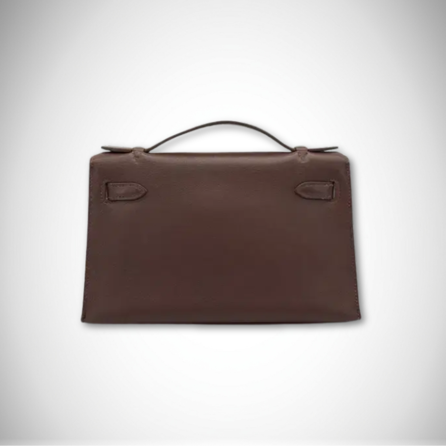 Hermès Kelly Pochette Sellier Havane Evergrain Palladium Hardware Square J (2006) thumbnail