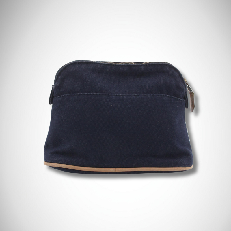 Hermès Bolide Pouch in Navy Blue and Brown alternate view
