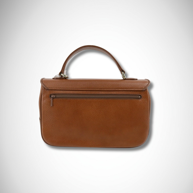 Burberrys Vintage Pebbled Leather Flap Top Handle Bag alternate view
