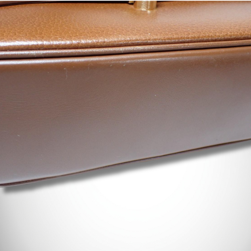 Burberrys Vintage Pebbled Leather Flap Top Handle Bag thumbnail