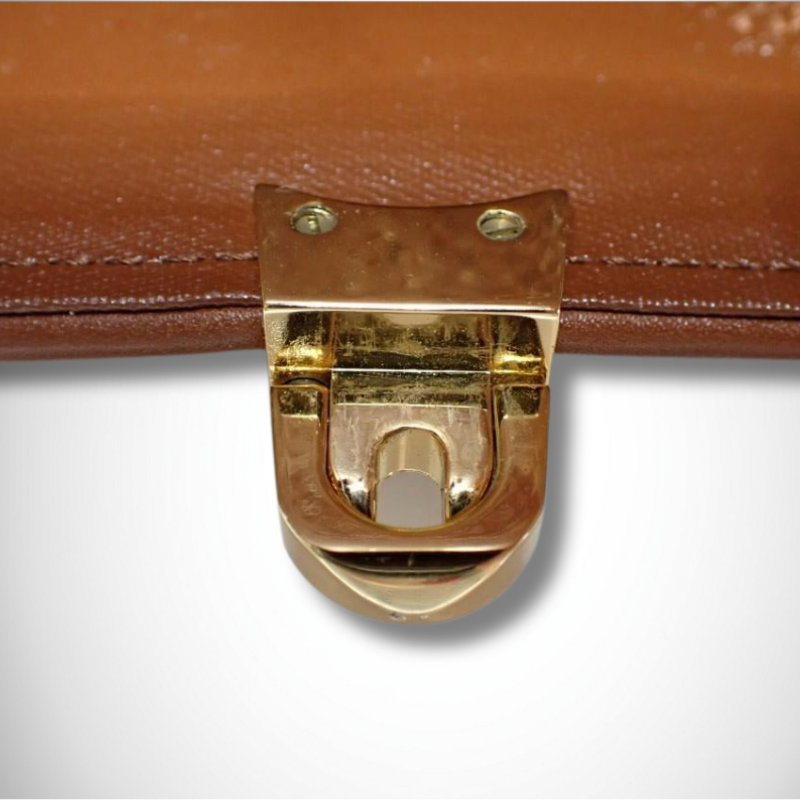 Burberrys Vintage Pebbled Leather Flap Top Handle Bag thumbnail
