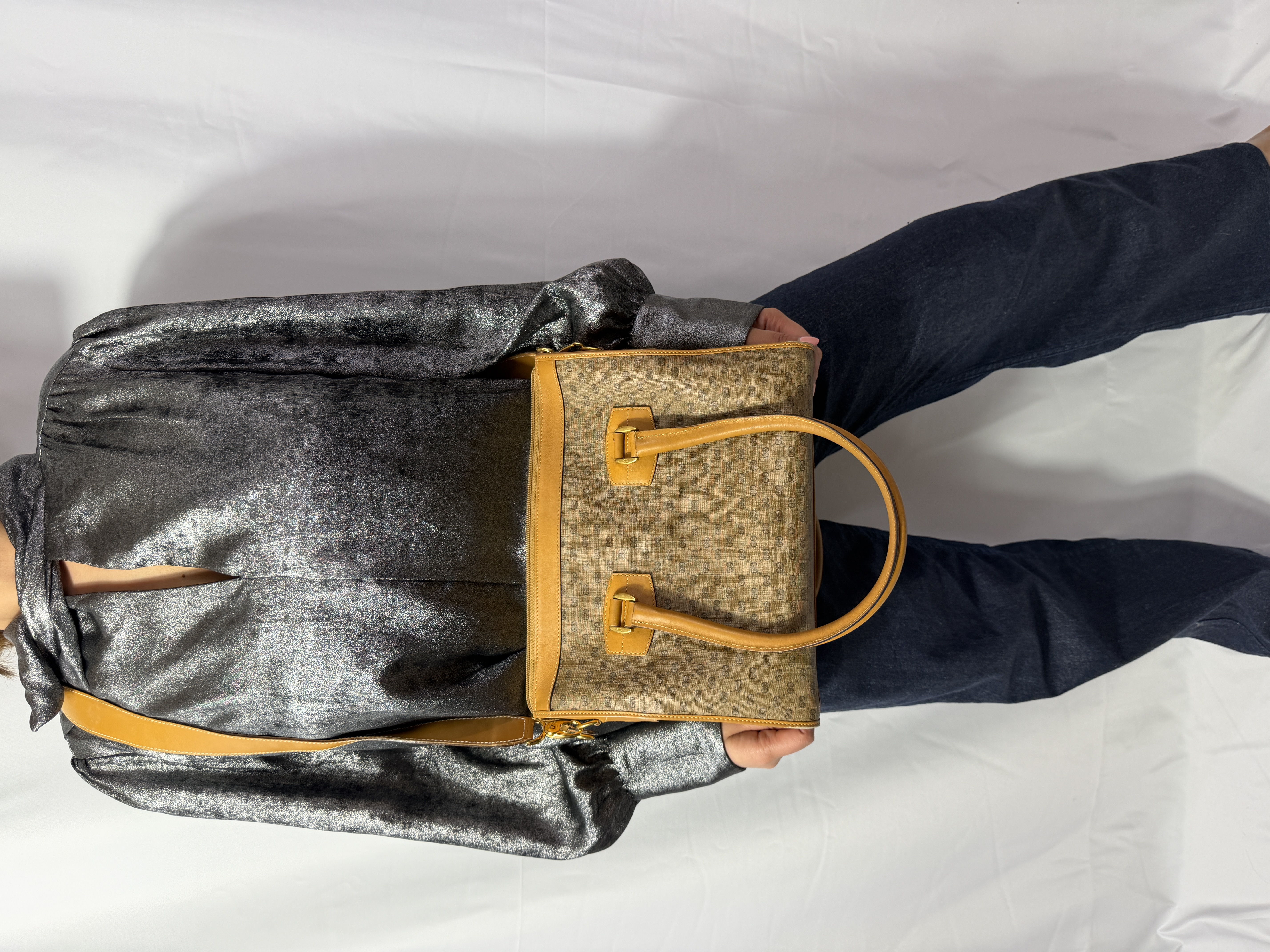 Vintage Gucci Micro GG Canvas Top Handle Tote Bag thumbnail