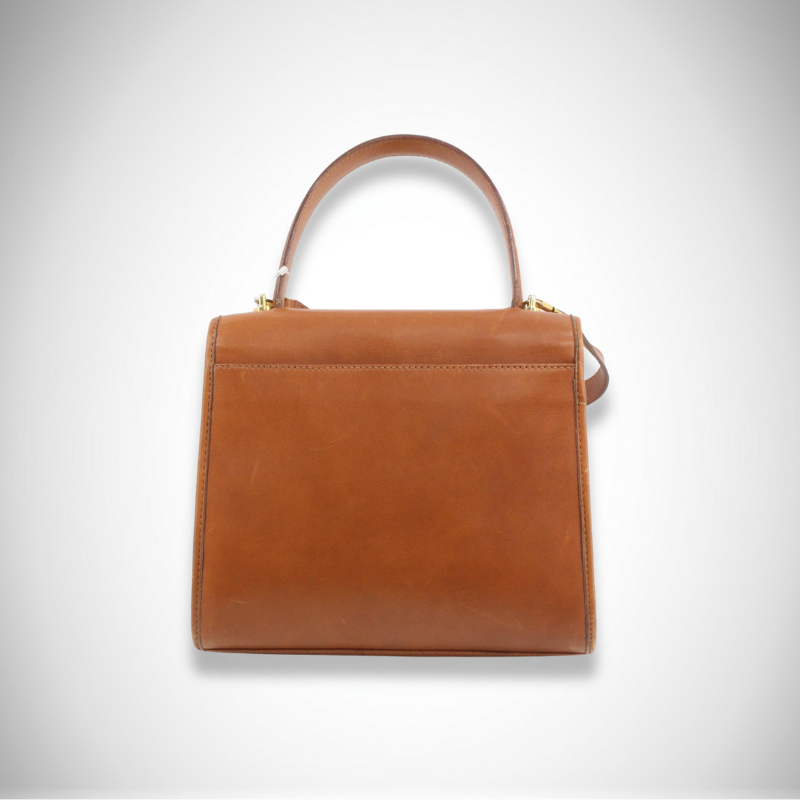 Celine Vintage Box Leather Ring Clasp Top Handle Bag alternate view