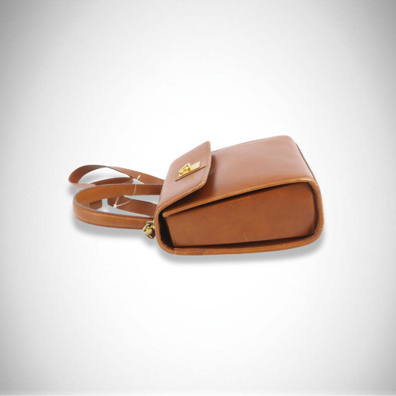Celine Vintage Box Leather Ring Clasp Top Handle Bag thumbnail