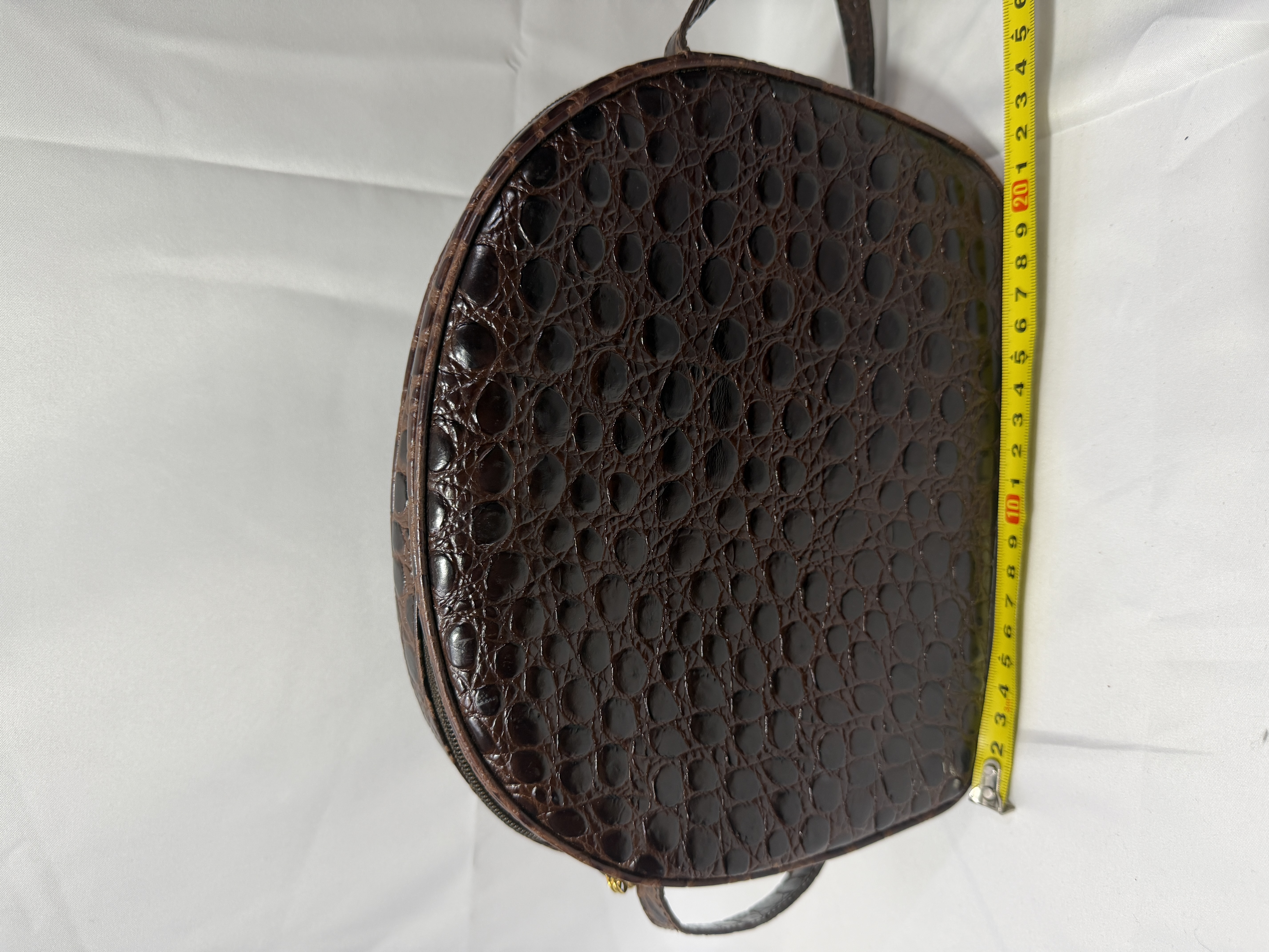 Vintage Ferragamo Vara Croc-Embossed Leather Half-Moon Crossbody Bag thumbnail