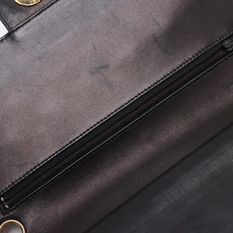 Chanel Matelassé Lambskin Double Flap Double Chain Bag Black Gold Metal Fittings thumbnail