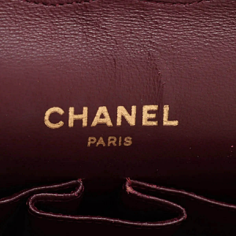 Chanel Matelassé Lambskin Double Flap Double Chain Bag Black Gold Metal Fittings thumbnail