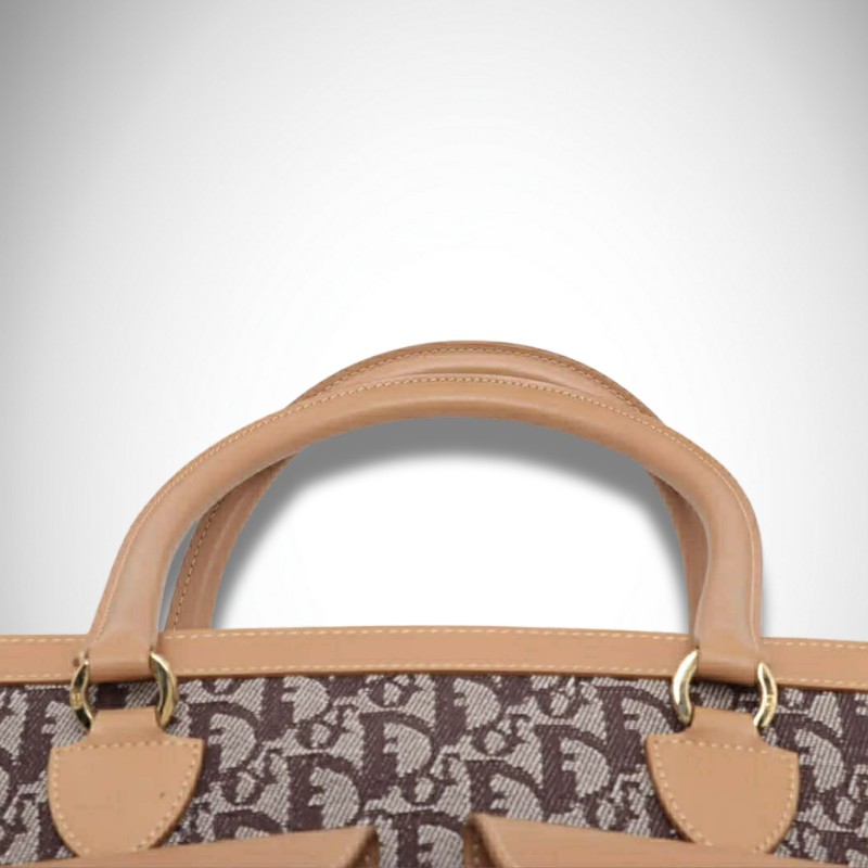 Christian Dior Diorissimo Trotter Canvas Double Pocket Tote Bag Brown thumbnail