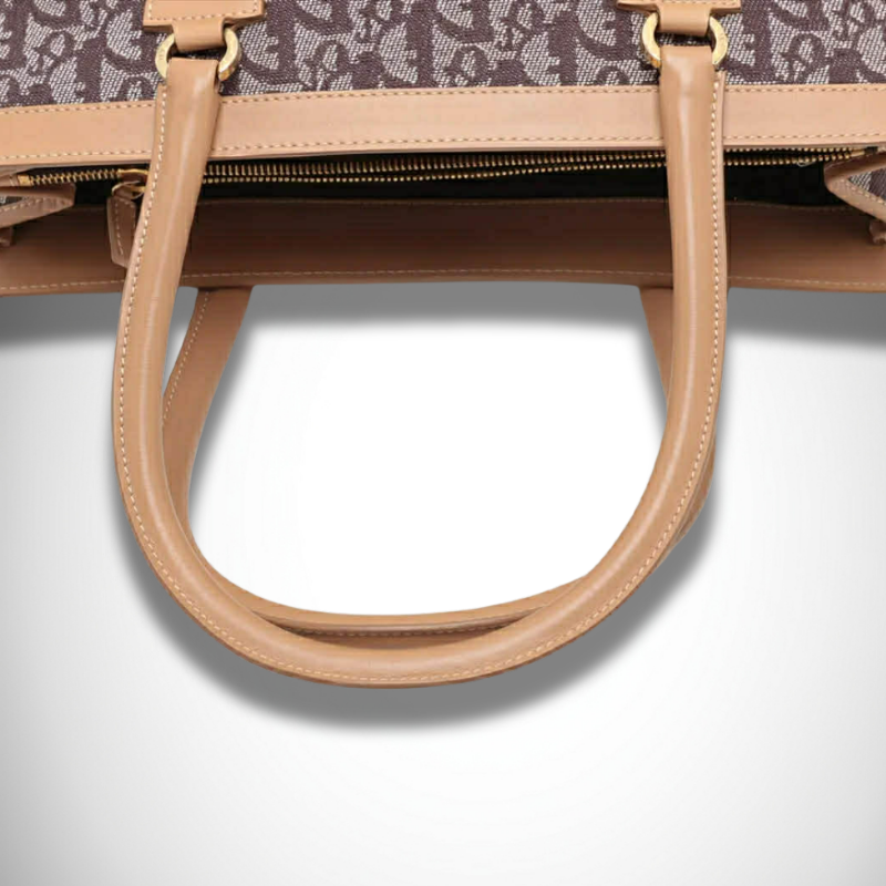 Christian Dior Diorissimo Trotter Canvas Double Pocket Tote Bag Brown thumbnail