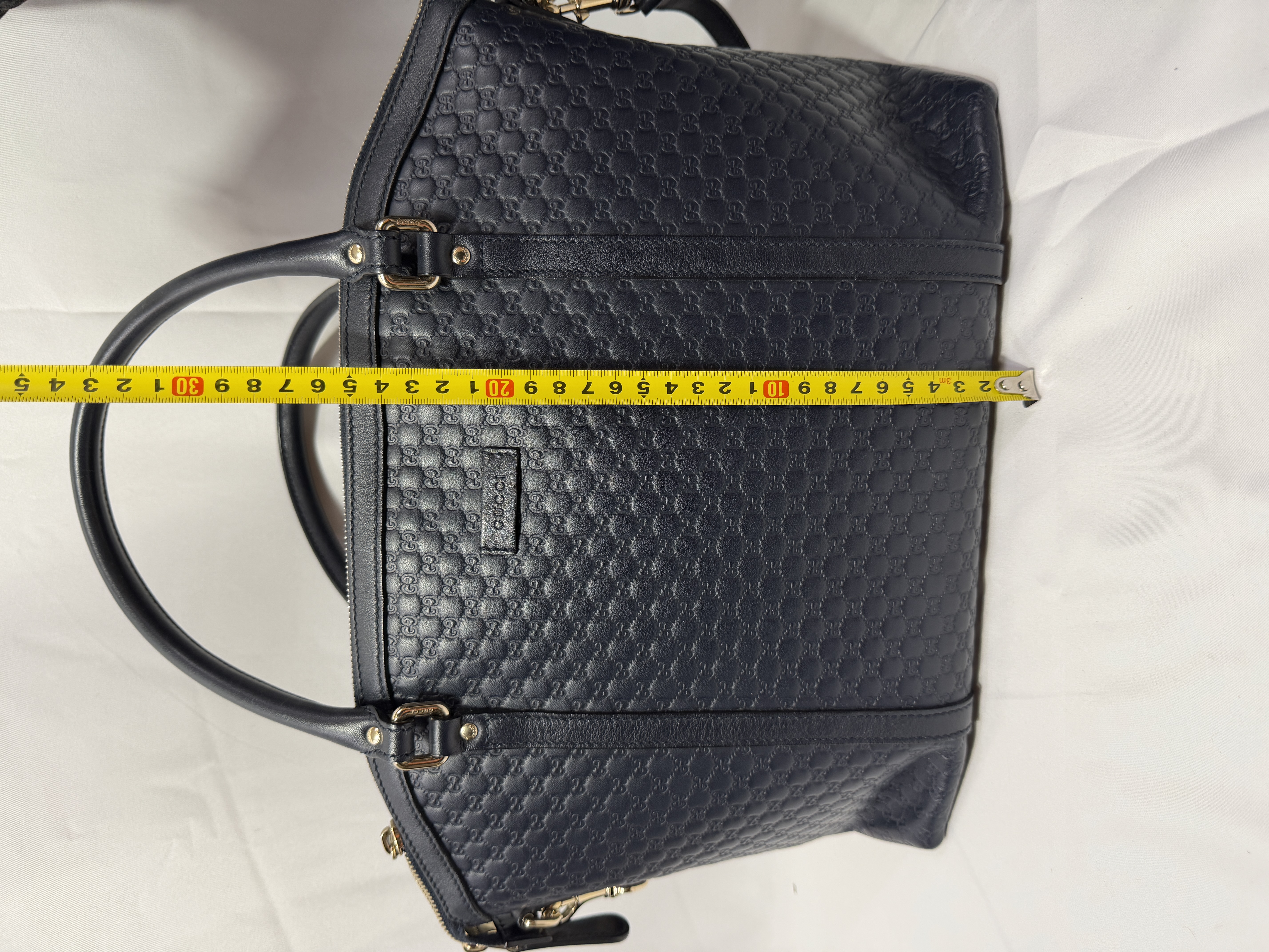 Gucci Micro Guccissima Leather 2 Way Tote Bag Navy Blue 449657 thumbnail